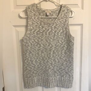Chico's Silver and Cream Knit Vest